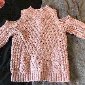 EXPRESS Cold Shoulder Cable Knit Sweater